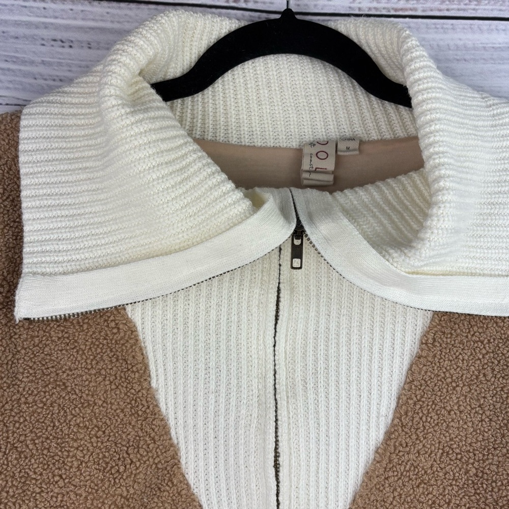 Anthropologie Dolan Left Coast Sherpa Quarter-Zip Pullover Sweater Size M - Picture 5 of 13